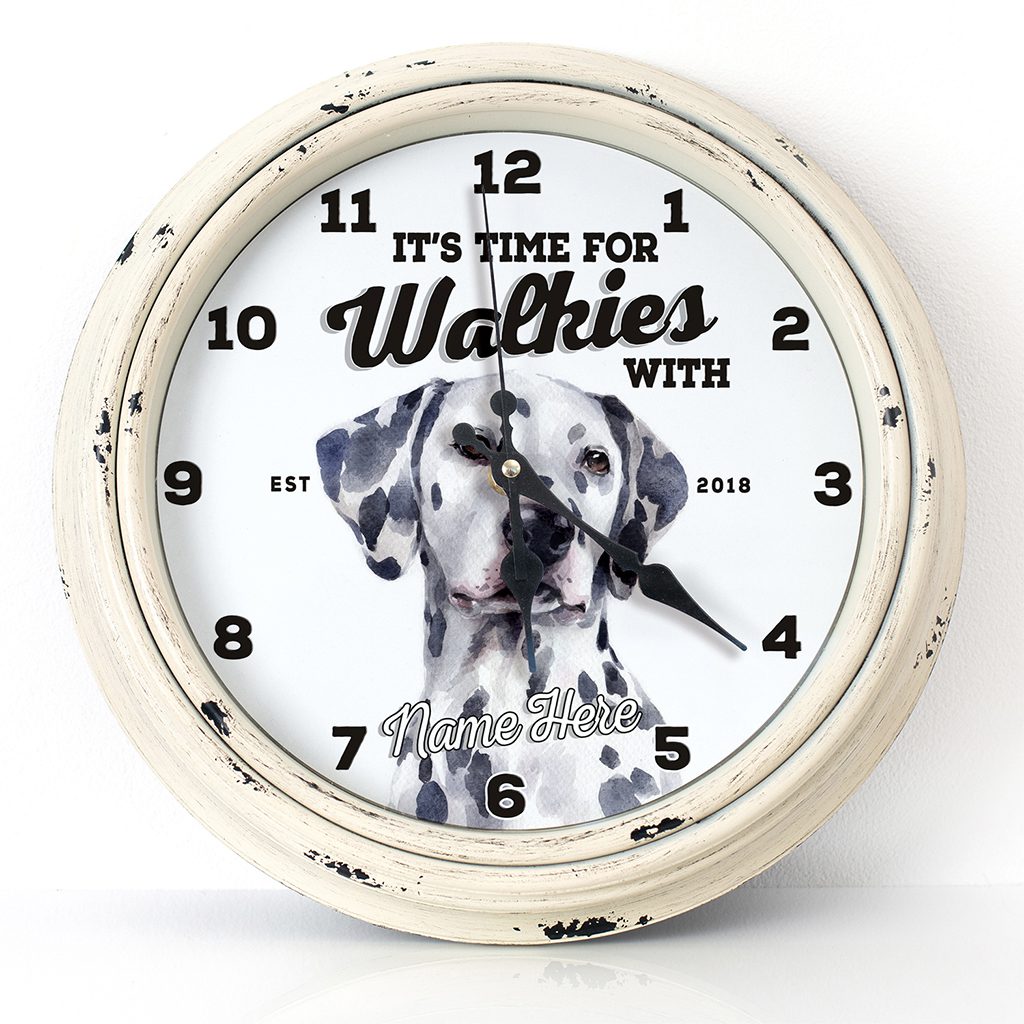 Personalised Dalmatian Dog Wall Clock Pet Puppy Home Decor Family Gift