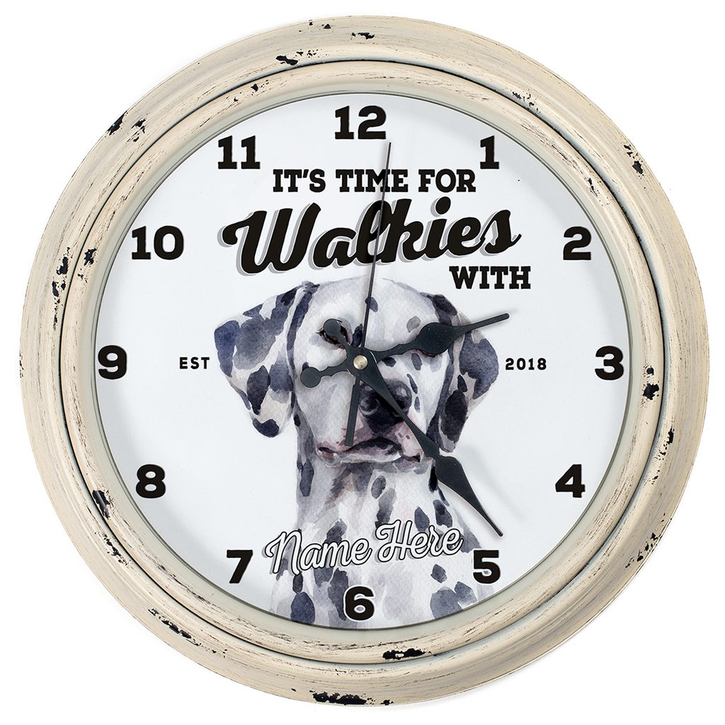 Personalised Dalmatian Dog Wall Clock Pet Puppy Home Decor Family Gift