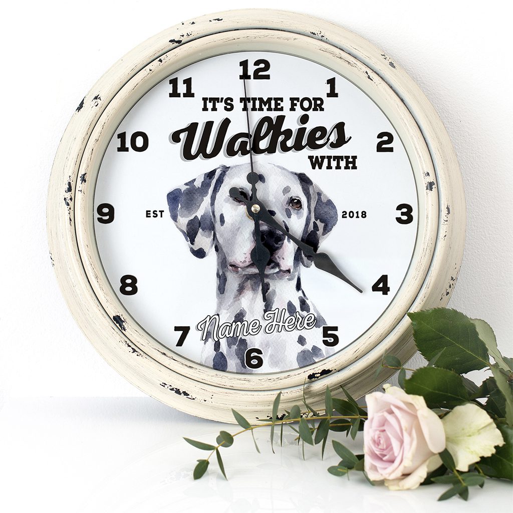 Personalised Dalmatian Dog Wall Clock Pet Puppy Home Decor Family Gift
