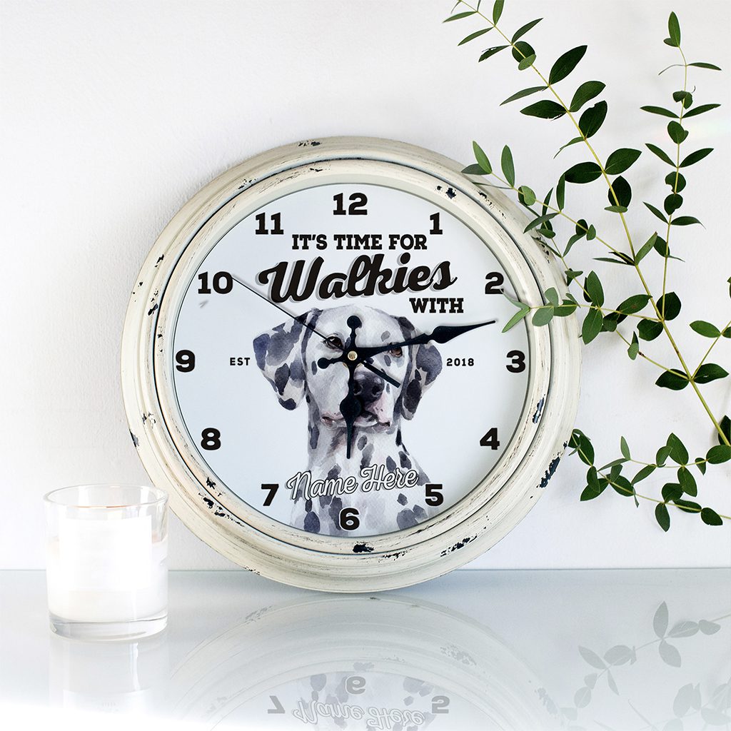 Personalised Dalmatian Dog Wall Clock Pet Puppy Home Decor Family Gift