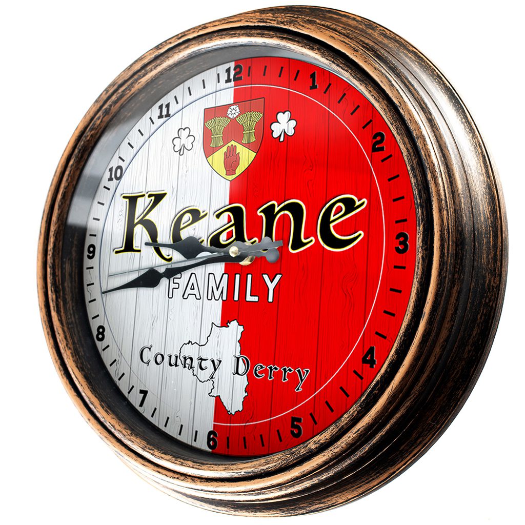 Personalised Irish Wall Clock Derry County Ireland Home Decor Gift