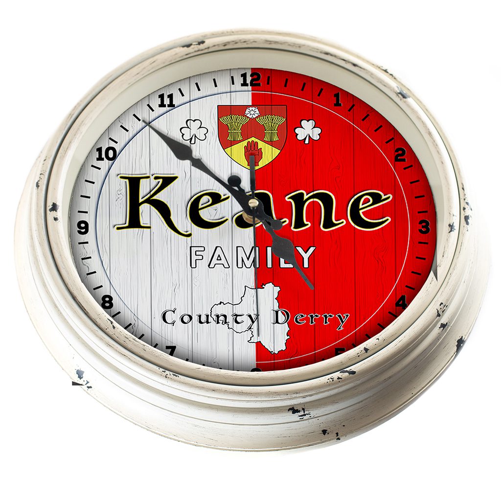 Personalised Irish Wall Clock Derry County Ireland Home Decor Gift