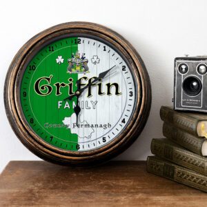 Personalised Irish Wall Clock Fermanagh County Ireland Home Decor Gift