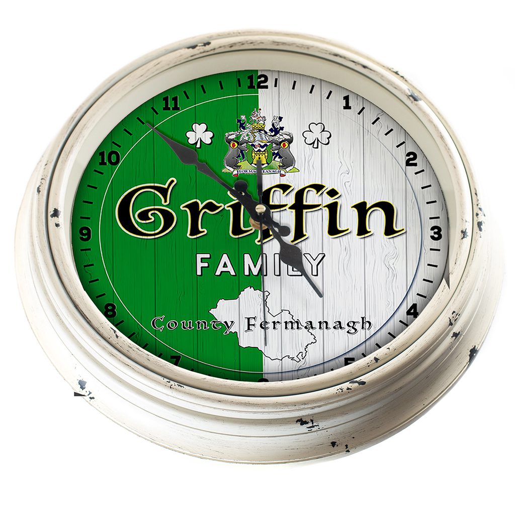 Personalised Irish Wall Clock Fermanagh County Ireland Home Decor Gift