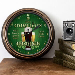 Personalised Irish Pub Wall Clock Bar Sign Beer Decor
