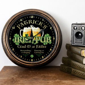Personalised Irish Pub Wall Clock Bar Sign Beer Decor