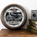 Personalised Motorcycle Wall Clock Kawasaki Z1000 Biker Gift Motorbike Home Decor