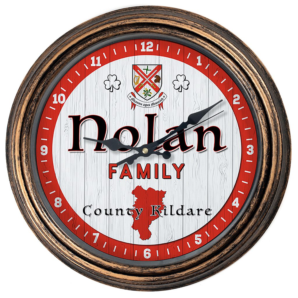 Personalised Irish Wall Clock Kildare County Ireland Home Decor Gift