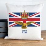 Personalised Royal Air Force Eagle and Crown Military Cushion Cover