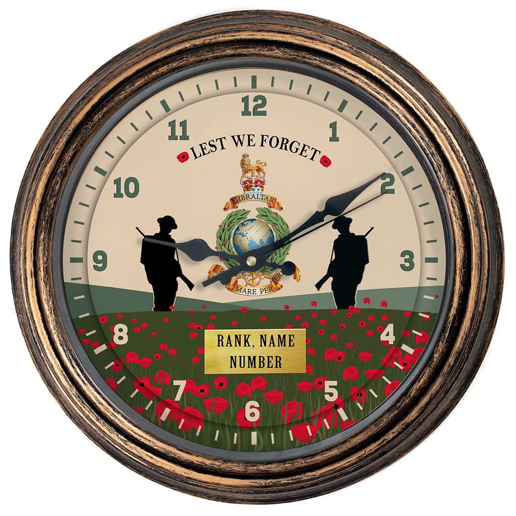 Personalised Royal Marines Globe Laurel Military Wall Clock Veteran Home Decor Army Gift