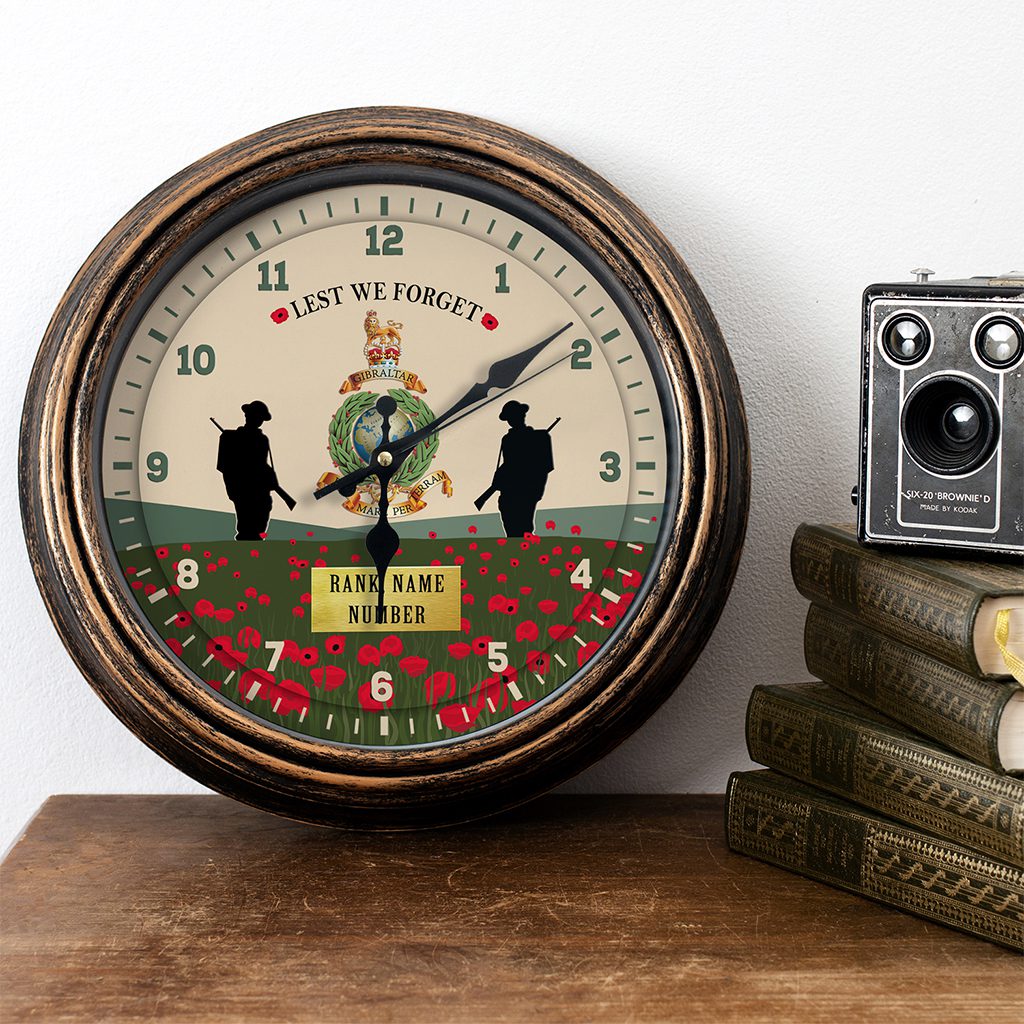 Personalised Royal Marines Globe Laurel Military Wall Clock Veteran Home Decor Army Gift