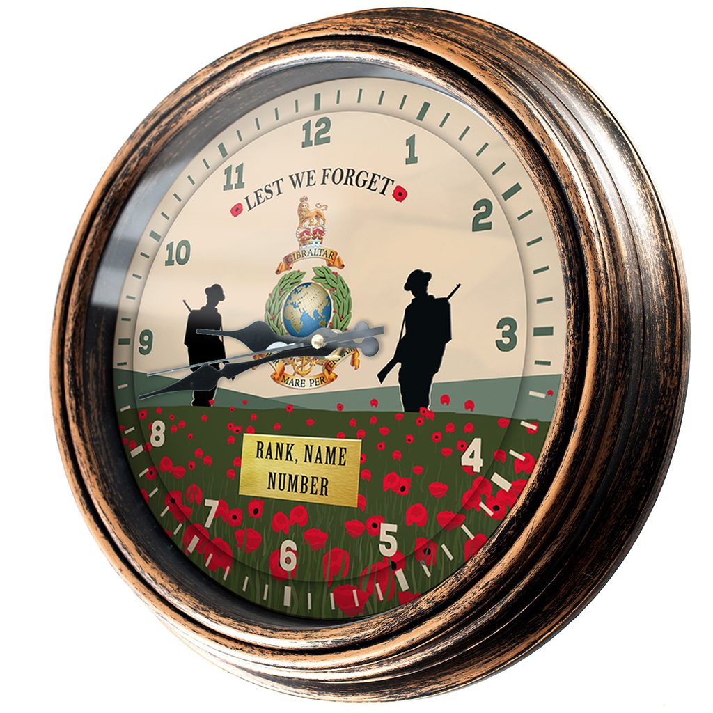 Personalised Royal Marines Globe Laurel Military Wall Clock Veteran Home Decor Army Gift