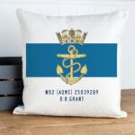 Personalised Royal Navy Anchor and Crest Military Cushion Cover