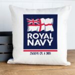 Personalised Royal Navy Logo Military Cushion Cover