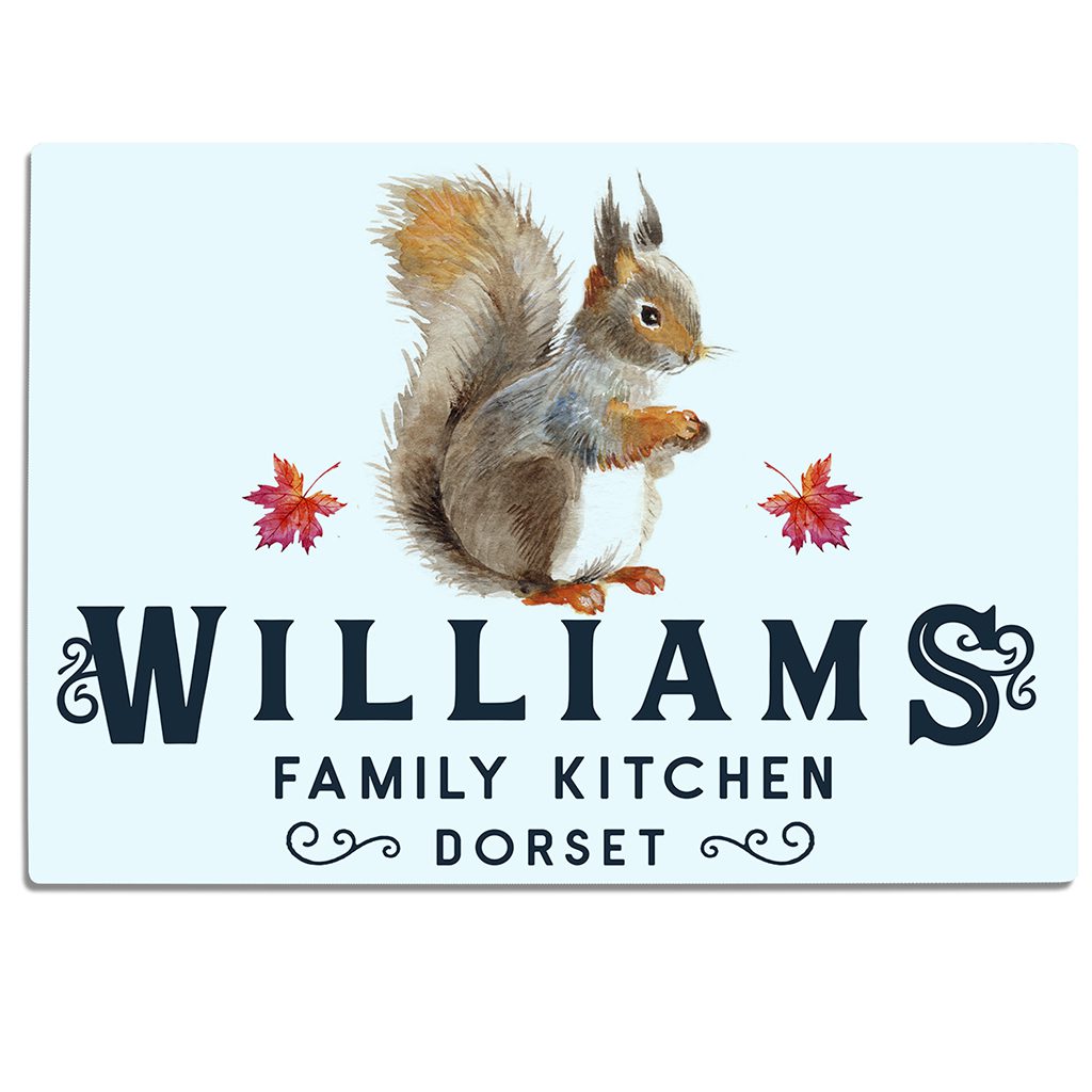 Personalised Squirrel Family Chopping Board KCH34 - Image 5