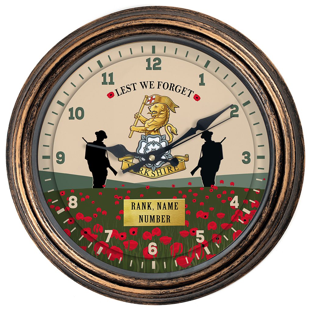 Personalised Yorkshire Regiment Military Wall Clock Veteran Home Decor Army Gift