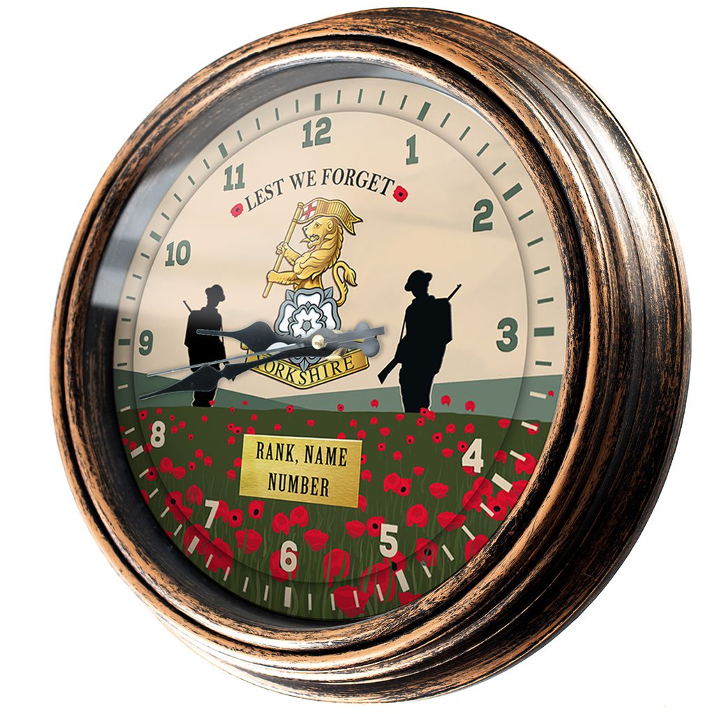 Personalised Yorkshire Regiment Military Wall Clock Veteran Home Decor Army Gift