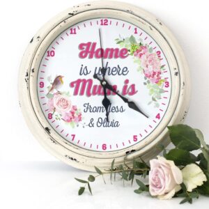 Personalised Home Is Where Mum Is Clock KRC55