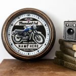 Personalised Motorcycle Wall Clock Triumph Thunderbird Biker Gift Motorbike Home Decor