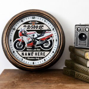 Personalised Motorcycle Wall Clock Yamaha RD 500LC Biker Gift Motorbike Home Decor