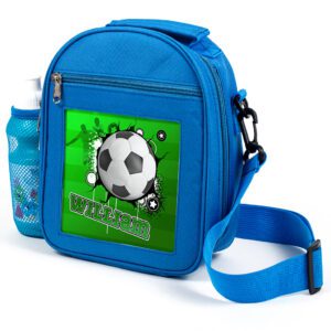Personalised Football Blue Kids Lunch Bag KS201A