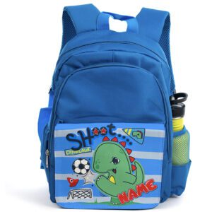 Personalised Football Dinosaur Kids Blue Backpack KK12