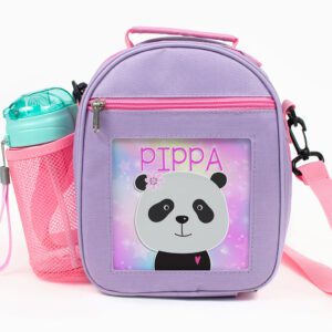 Personalised Panda Purple Kids Lunch Bag KKP36