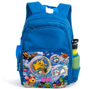 Personalised Pokemon Kids Blue Backpack PK04