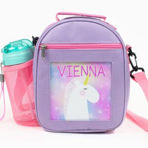 Personalised Unicorn Purple Kids Lunch Bag KKP46