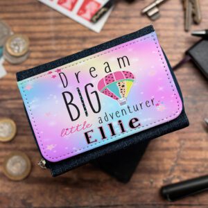 Personalised Cute Dream Big Kids Denim Purse PL12