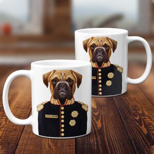 Personalised Boxer Dog Military Uniform Mug FDM08