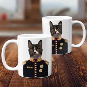 Personalised Cat Military Uniform Mug FDM15