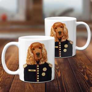 Personalised Cocker Spaniel Golden Dog Military Uniform Mug FDM23