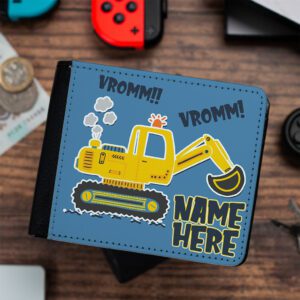 Personalised Digger Builder Kids Wallet KS247
