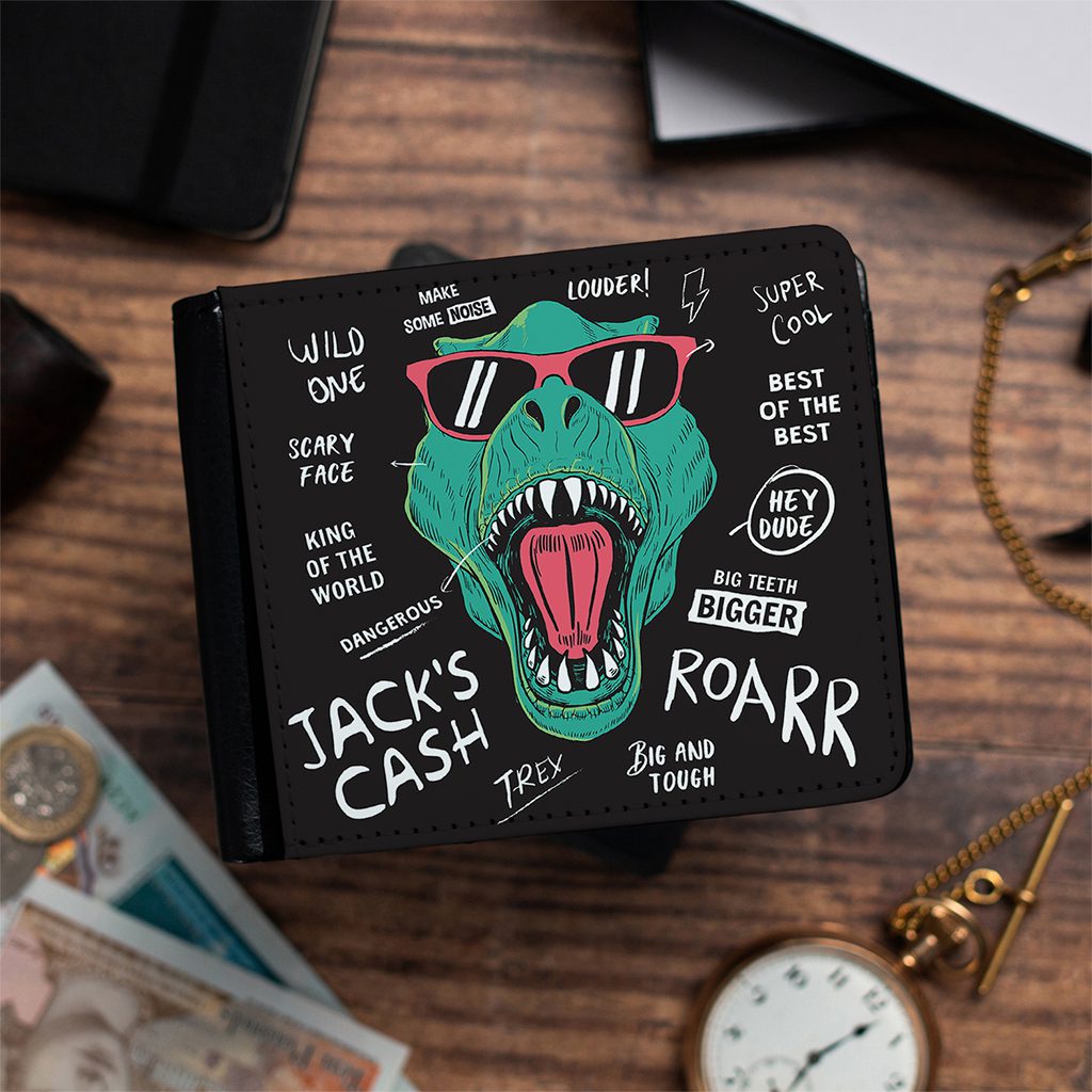 Personalised Cool Dinosaur Kids Wallet KS205 - Image 5