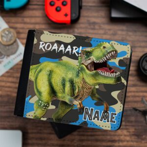 Personalised T Rex Dinosaur Kids Wallet KS228