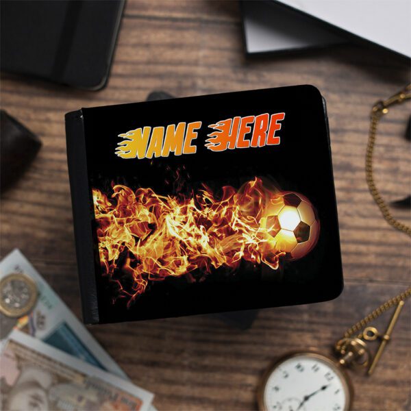 Personalised Football Flames Kids Wallet DP27 - Image 5