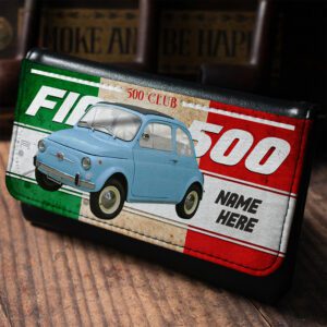 Personalised Fiat 500 Classic Car Tobacco Pouch CLP06