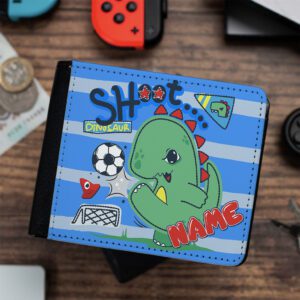 Personalised Football Dinosaur Kids Wallet KK12