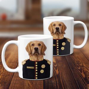 Personalised Golden Retriever Dog Military Uniform Mug FDM24
