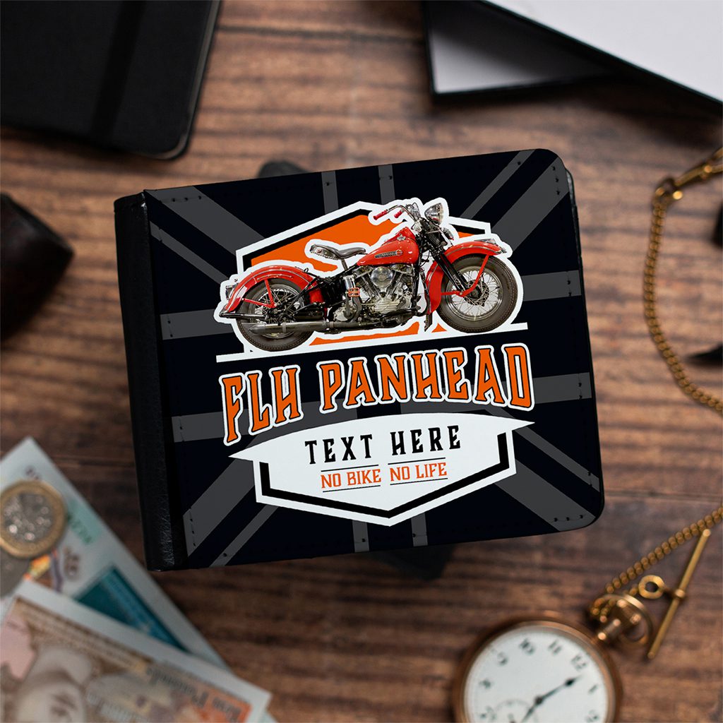 Personalised Harley Davison FLH Panhead Motorcycle Wallet MBW16