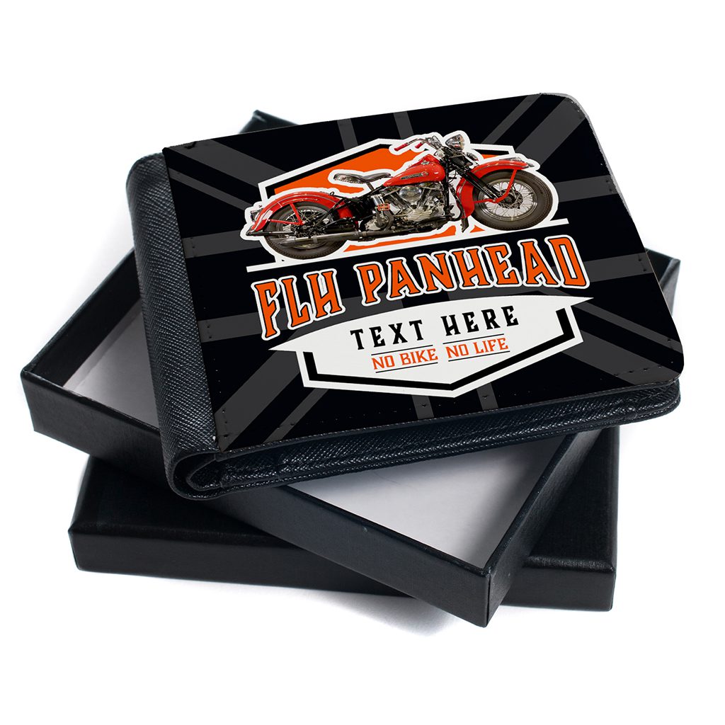 Personalised Harley Davison FLH Panhead Motorcycle Wallet MBW16 - Image 4