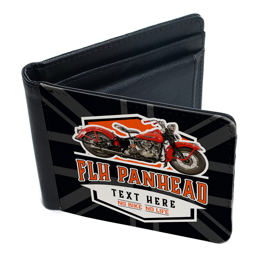 Personalised Harley Davison FLH Panhead Motorcycle Wallet MBW16 - Image 2