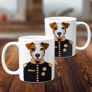Personalised Jack Russell (Short Hair) Dog Military Uniform Mug FDM26