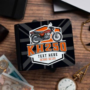 Personalised Kawasaki KH250 Red Motorcycle Wallet MBW21