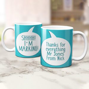 Personalised Shh I'm Marking Teacher Mug KTM08