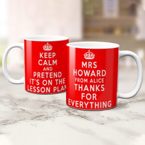 Personalised Keep Calm Teacher Mug KTM14