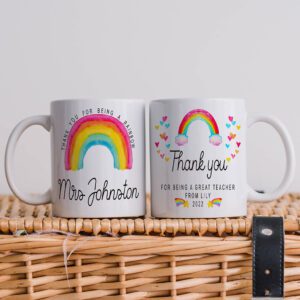 Personalised Thank You Rainbow Teacher Mug KTM18