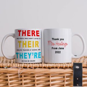 Personalised Teacher Funny There Their They're Mug KTM21