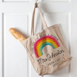 Personalised Thank You For Being a Rainbow Teacher Tote Bag KTT18